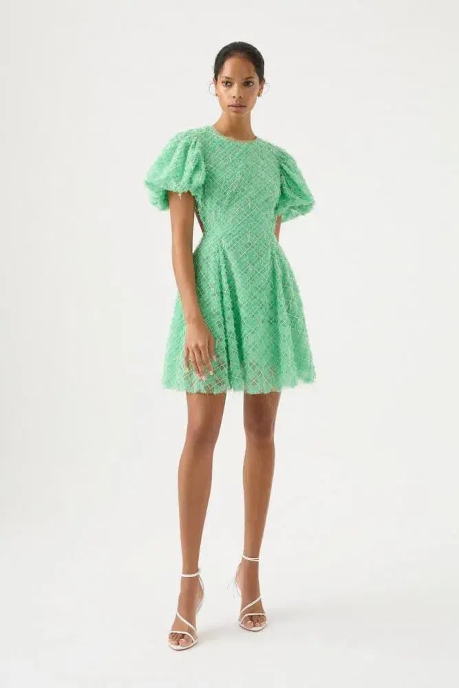 Aje Context Embellished Mini Dress Green Size 10 photo 2