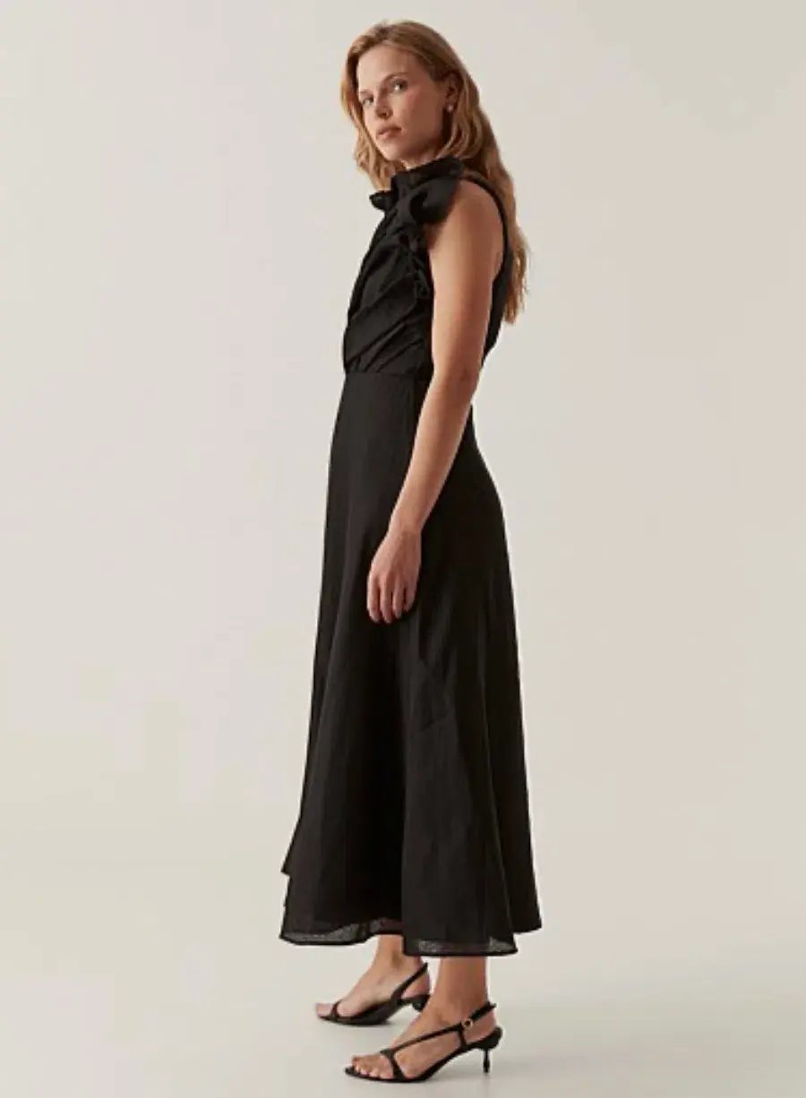 Aje Genesis Midi Black Dress Black Size AU 8 photo 2