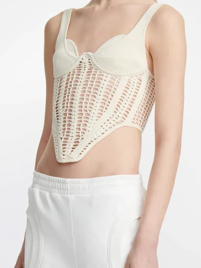 Dion Lee Crochet Corset Cream Size M / Au 10 photo 2