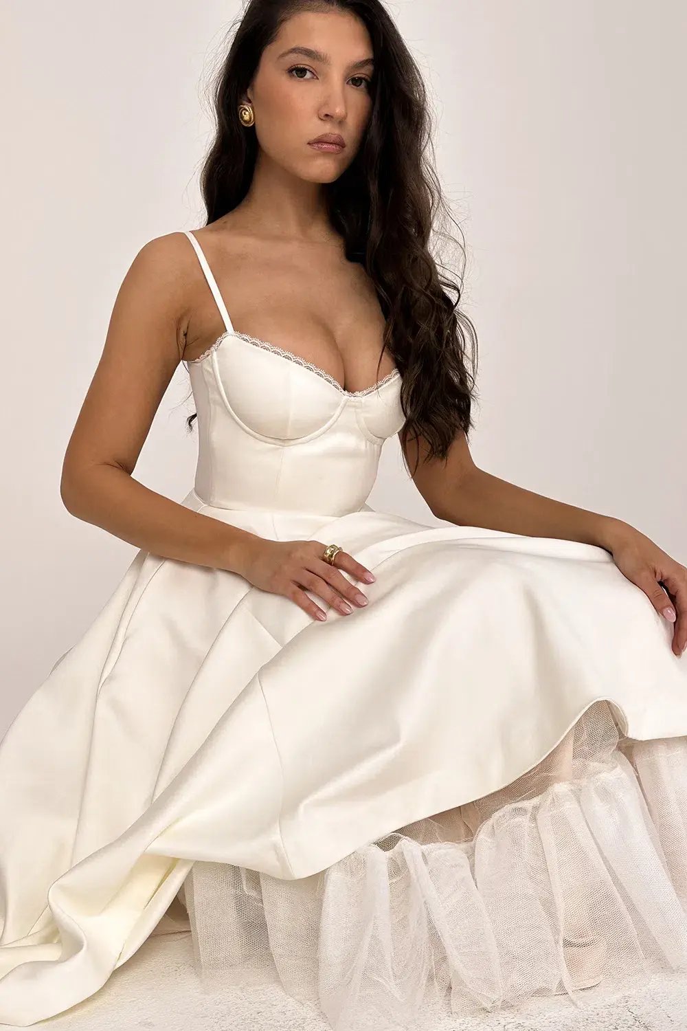 House of CB Mademoiselle White Tull Midi Dress Size AU 6 photo 8