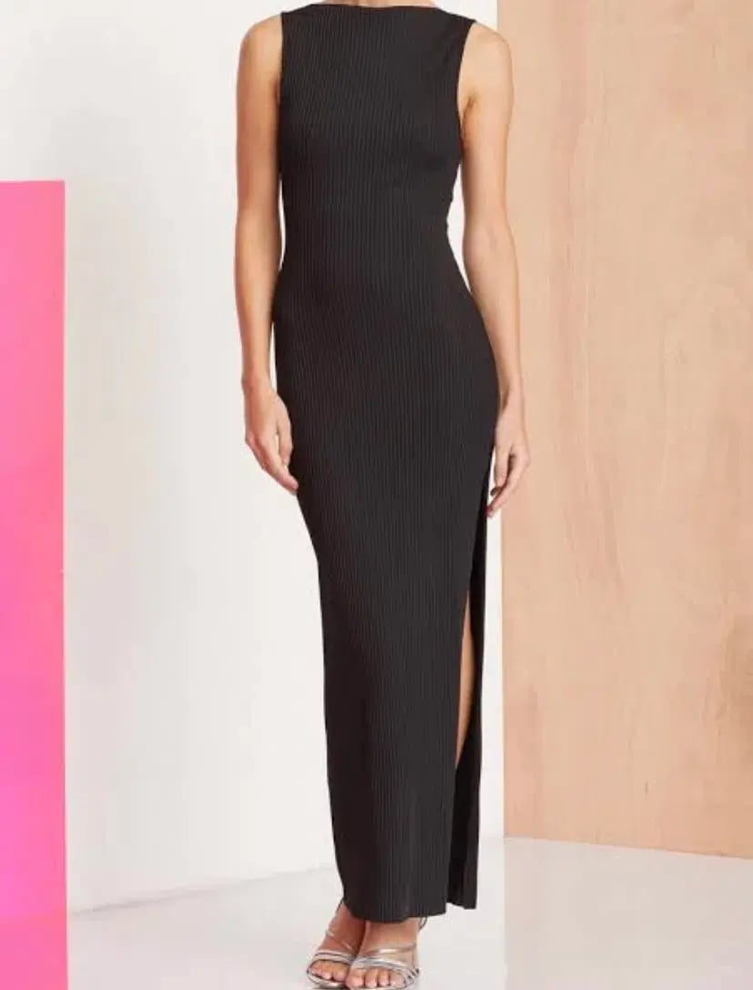 Bec & Bridge Noir Et Blanc Midi Dress Black Size 6 photo 3