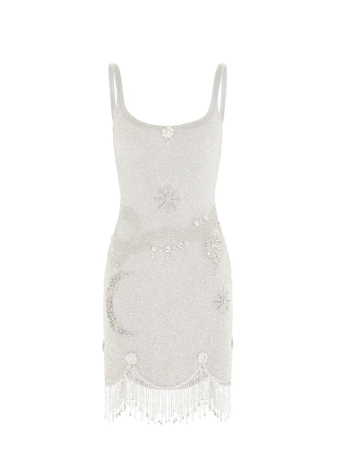 Clio Peppiatt Charm Fringe Mini Dress Silver Size XS / AU 6 photo 7