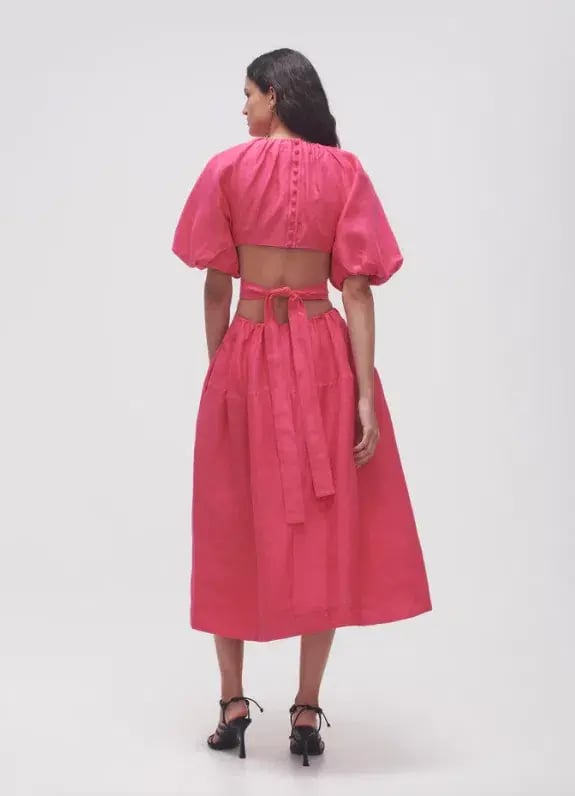 Aje Mimosa Cutout Midi Dress Hot Pink Size 16 photo 3