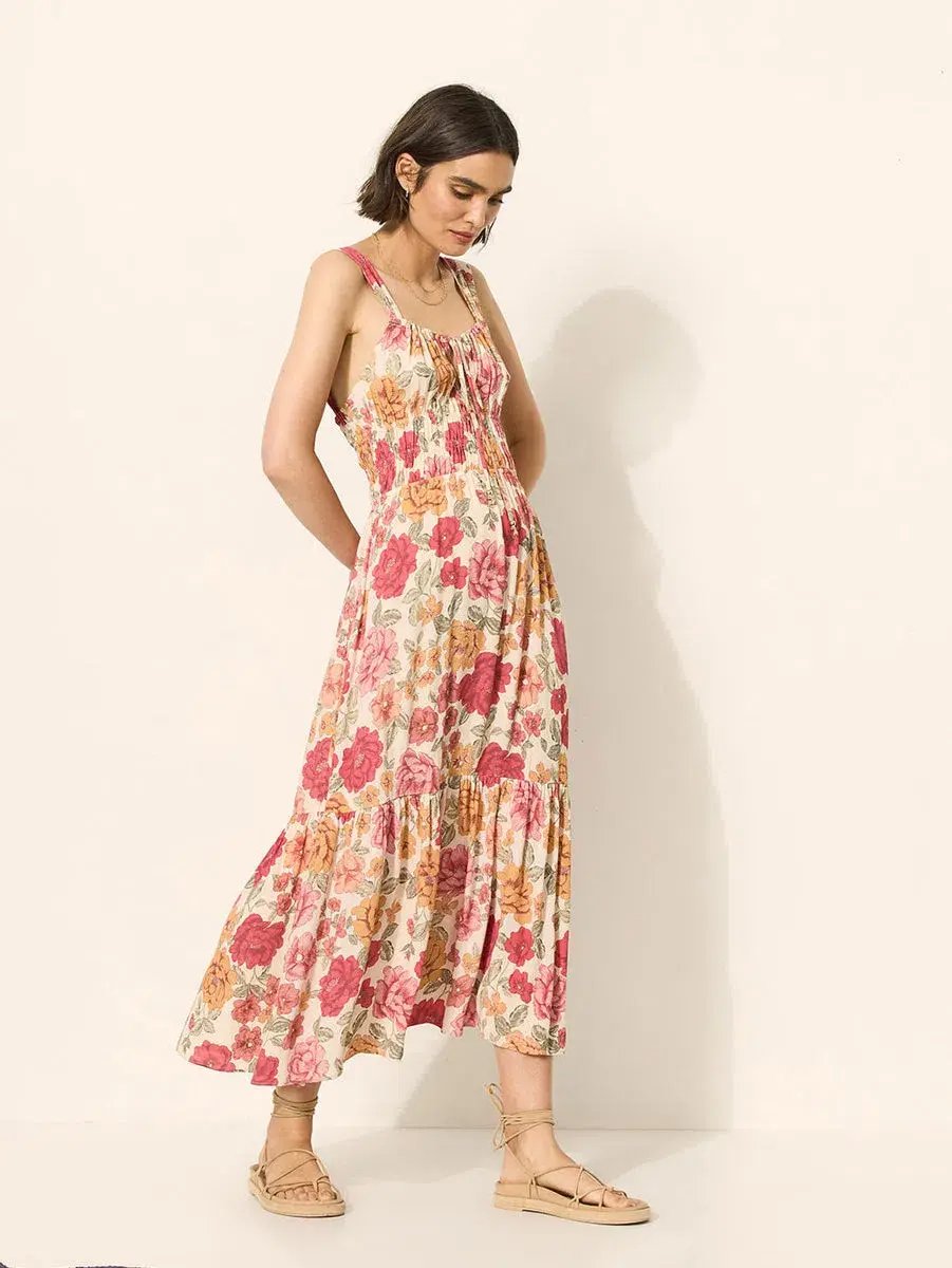 Kivari Maria Strappy Midi Dress Camela Floral Print Size 12 photo 2