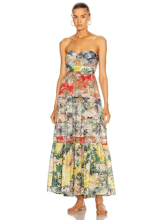 Zimmermann Juliette Tie Front Dress in Spliced Size 0/Au 8 photo 3