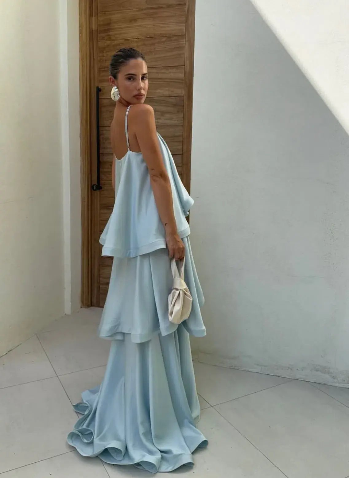 Elliatt Tilly Tiered Maxi Dress size L / 12 Blue photo 2