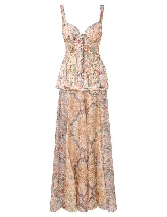 Zimmermann The Rebellion Corded Maxi Dress in Spliced Floral Size 0/Au 8 photo 3