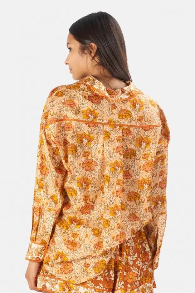 Zimmermann Andie Relaxed Shirt Almond Floral Print Size 0 / AU 8 photo 3
