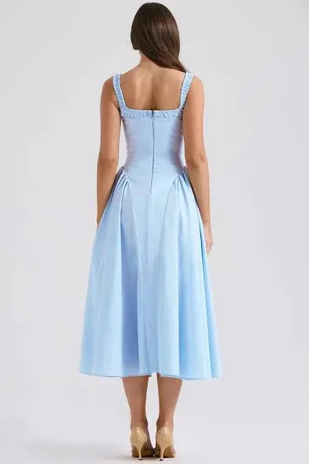HOUSE OF CB DOROTHY MIDI SUNDRESS ITALIAN AZURE SIZE 6 photo 2
