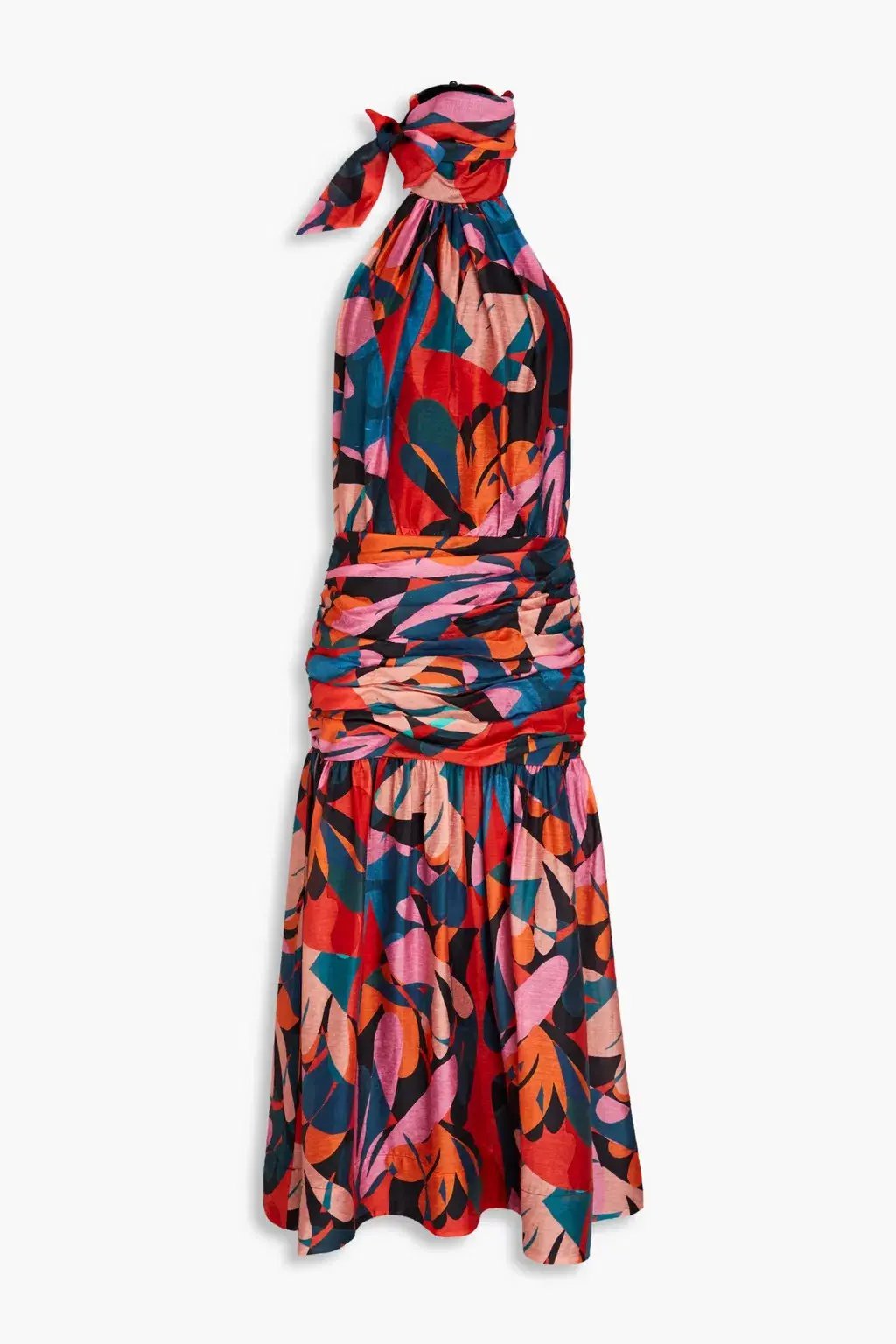 Rebecca Vallance Catalina Halter Neck Midi Dress Multi Colour Size 8 photo 3