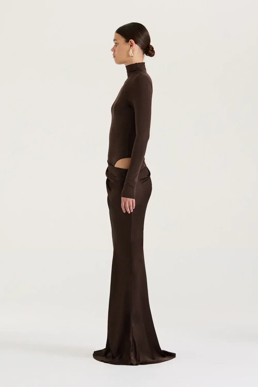 HENNE Soraia Long Sleeve Dress Chocolate Brown Size S / AU 8 photo 5