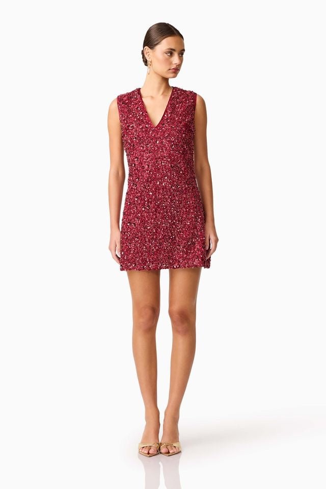 Elliatt Carmen Mini Dress - Berry photo 3