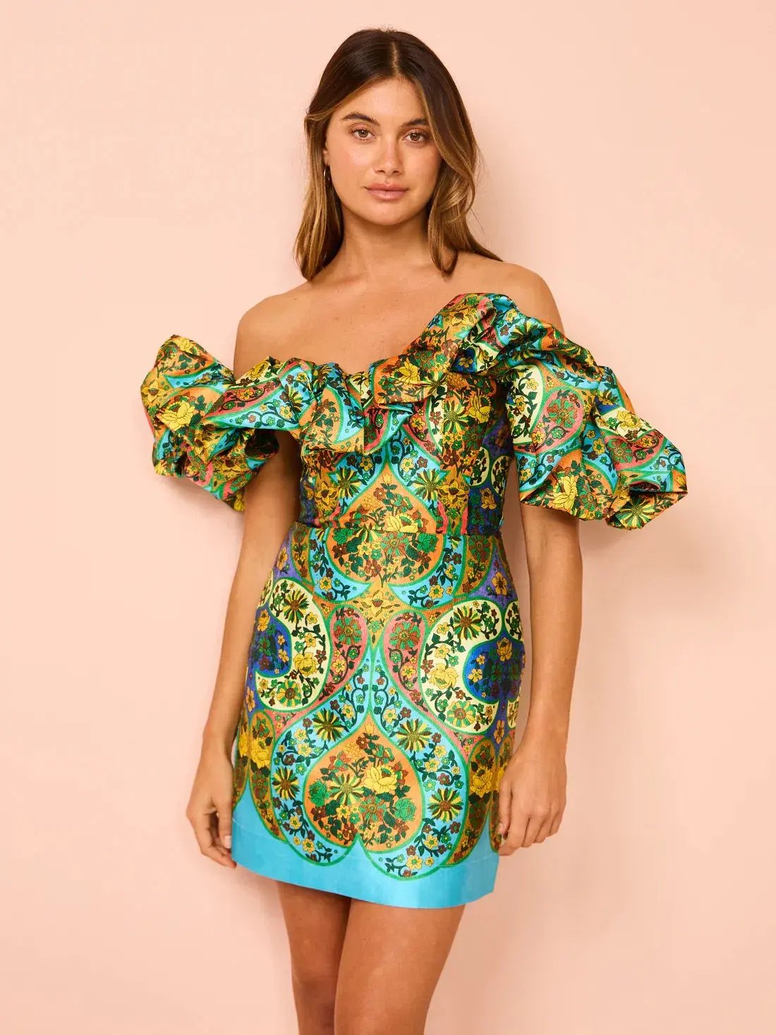 Alemais Sofie Off Shoulder Dress In Mutli Size AU 12 photo 2
