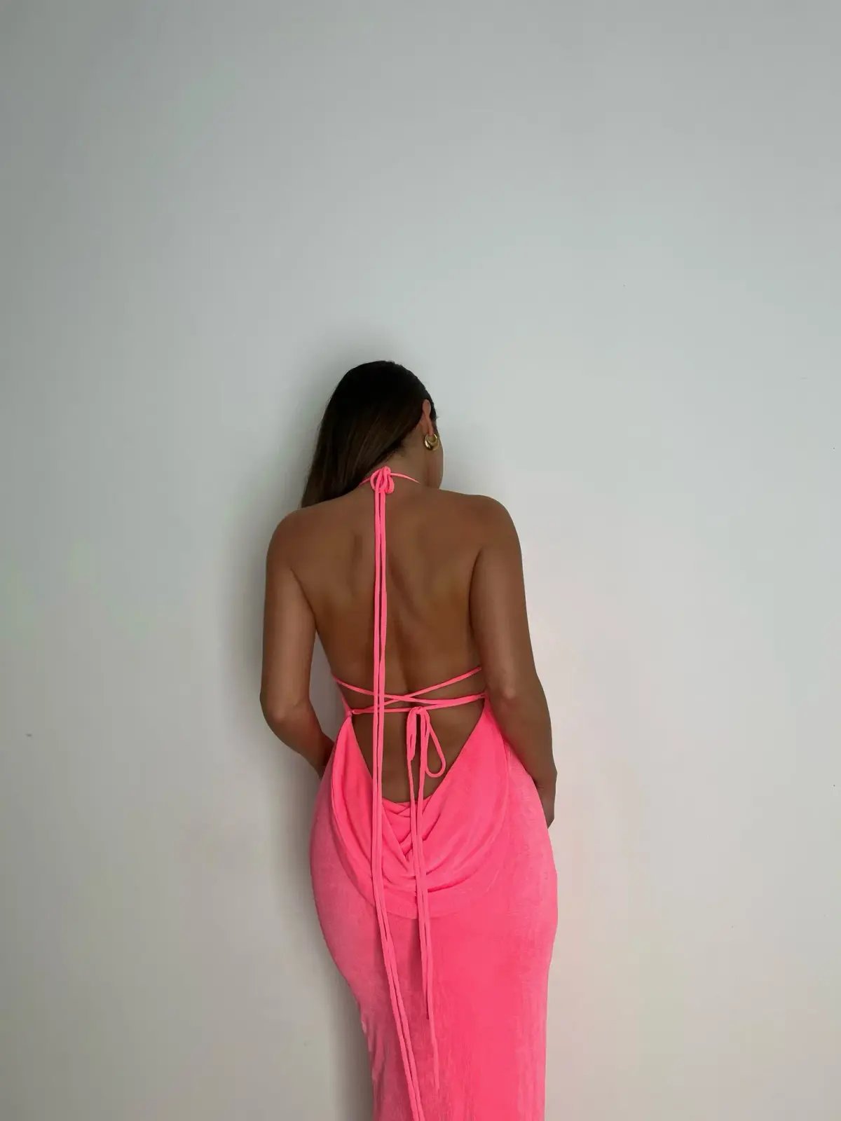 Mélani the Label Ciana Midi Dress Hot Pink Size XXS photo 6