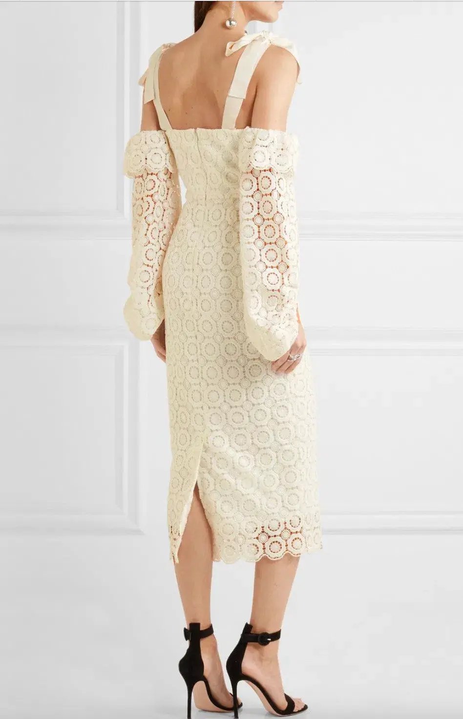 Rebecca Vallance Pulitzer Cut Out Guipure Lace Dress Cream Size 8 photo 2