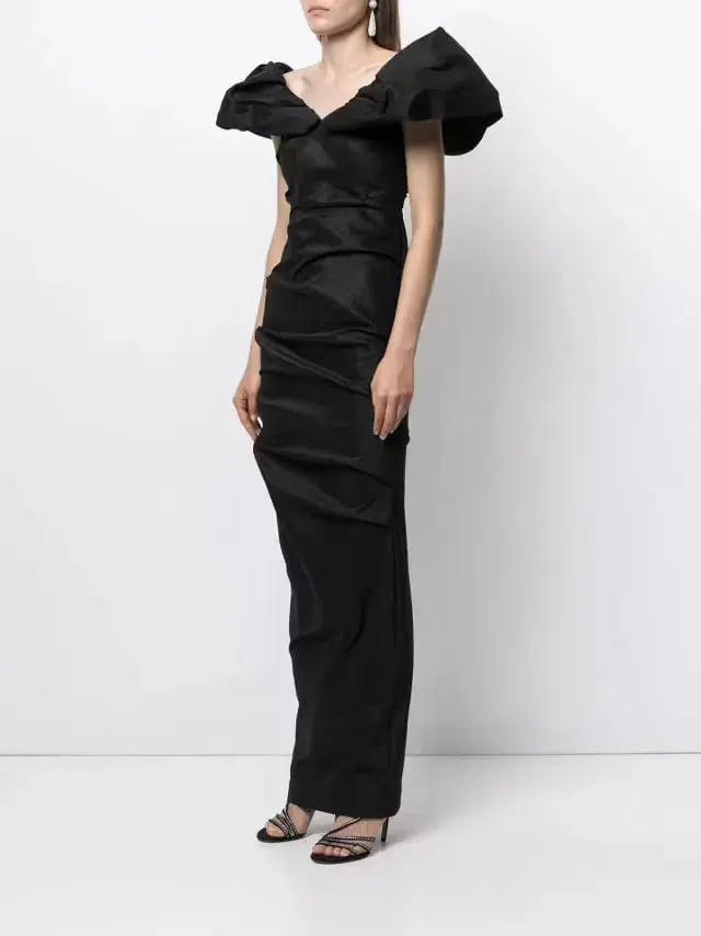 Rachel Gilbert Frey Gown Black Size 6 photo 2