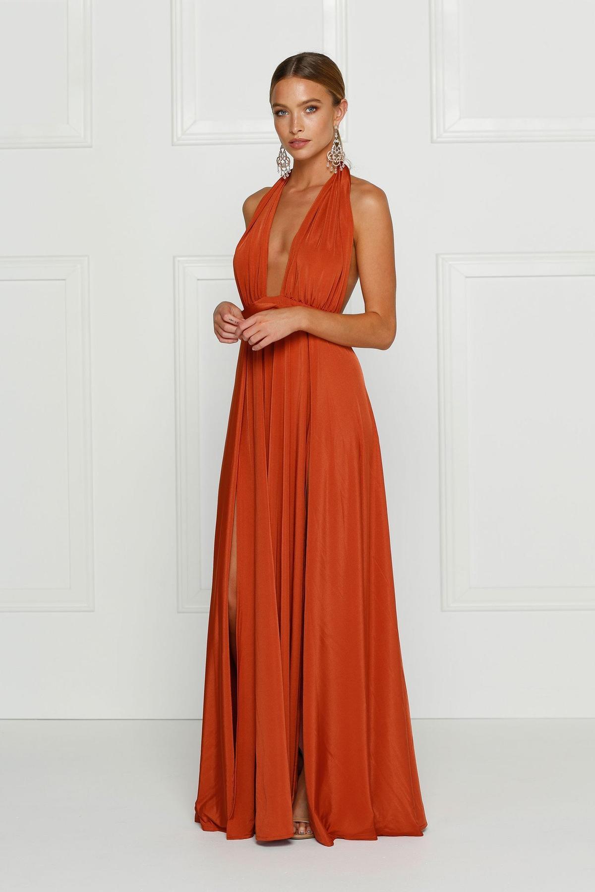Alamour Catalina Dress Golden Rust Size 8 photo 2