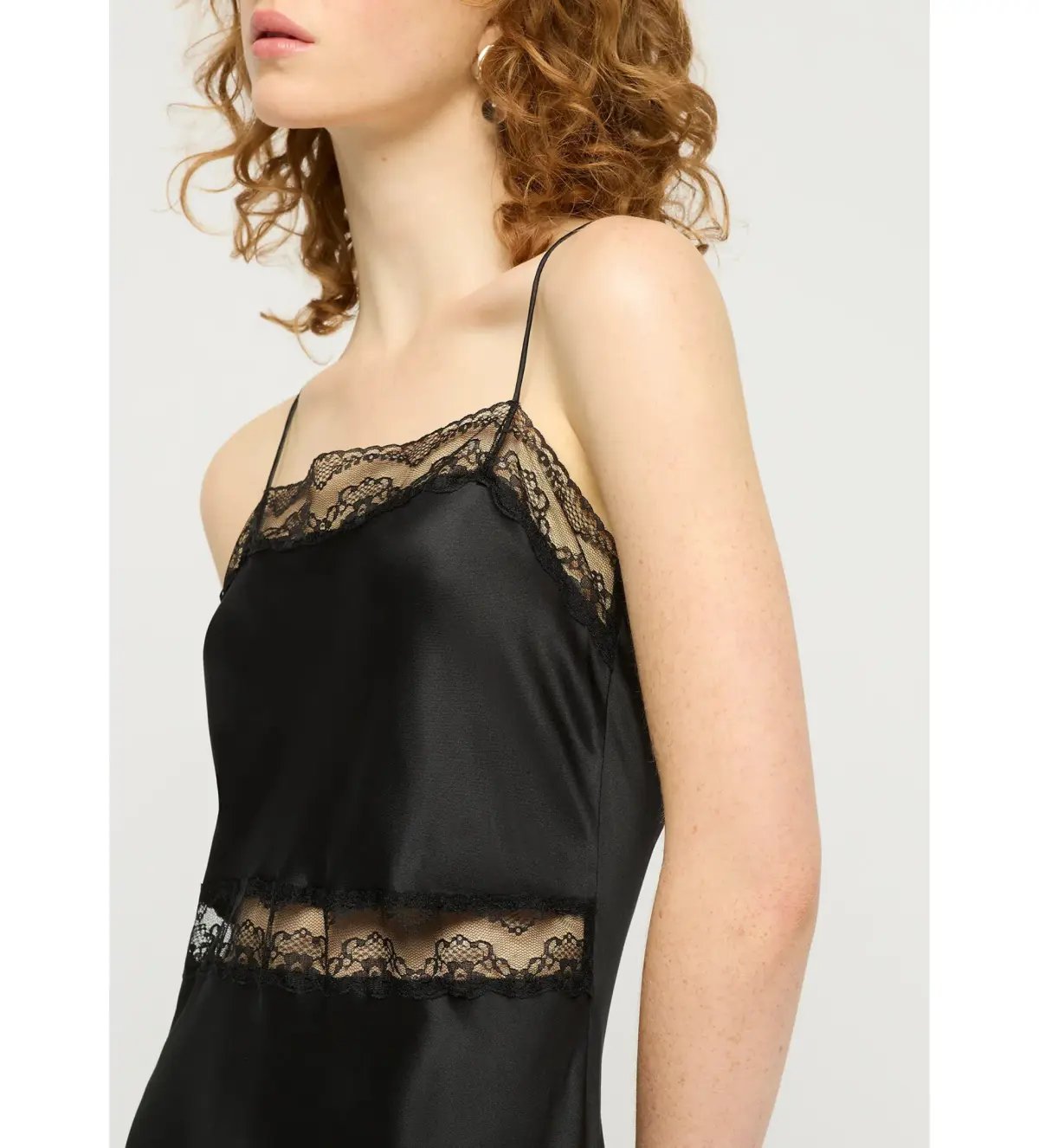 Maison Essentiele Lace Trimmed Maxi Dress in Black Size S / AU 8 photo 3