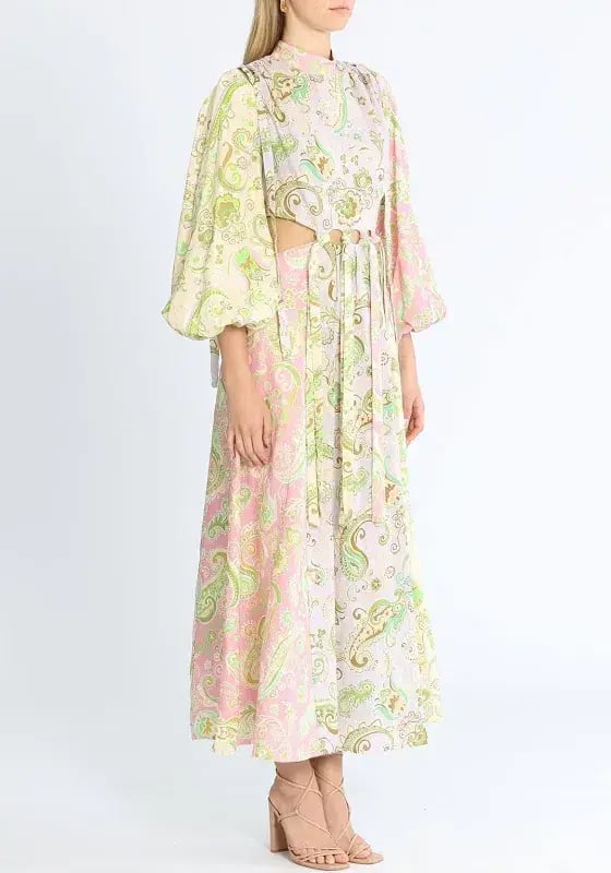Alemais Marta Cut Out Midi Dress Paisley Print Size 4 photo 6