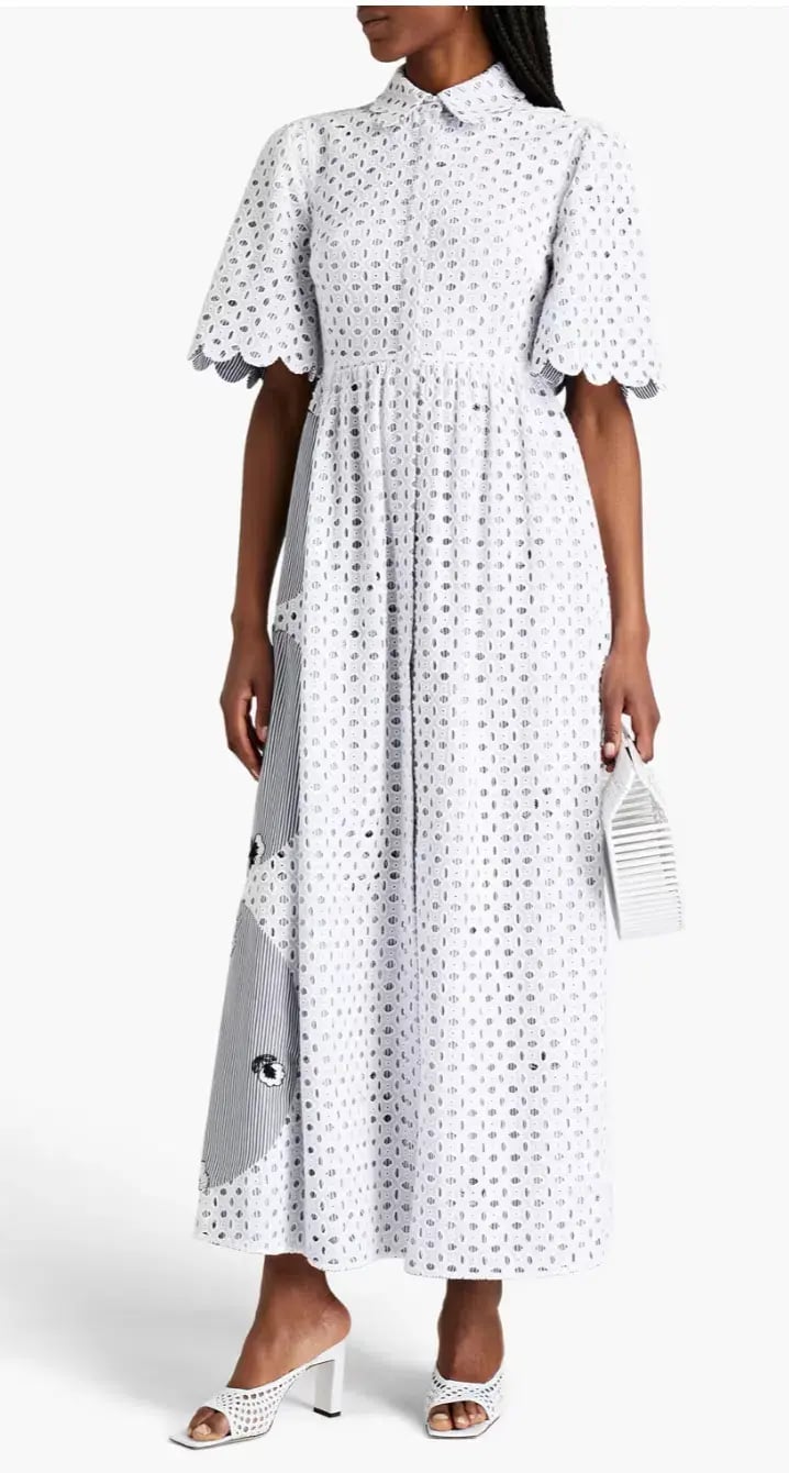 Huishan Zhang Reversible Broderie Anglaise Dress Print White Size AU 6 photo 3