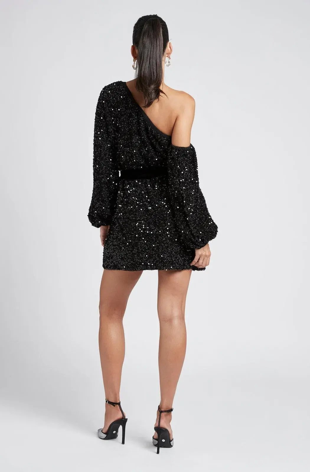 Sheike Empire Sequin Dress Black Size 6 photo 3