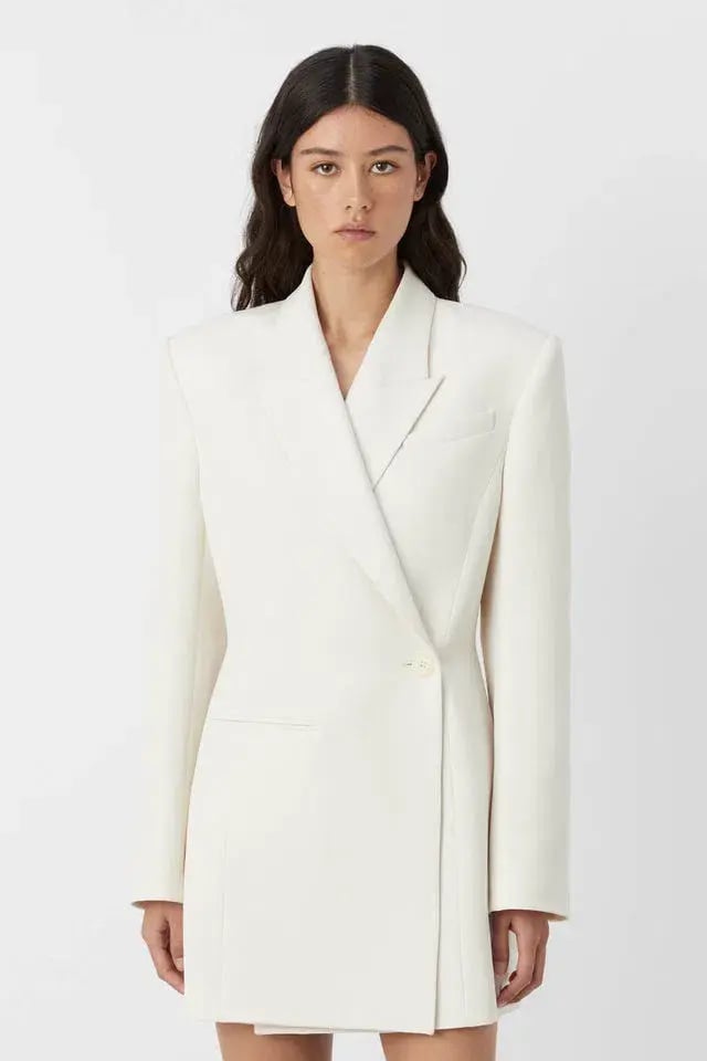 Camilla & Marc Riba Mini Blazer Dress in Cream Size 8 photo 2