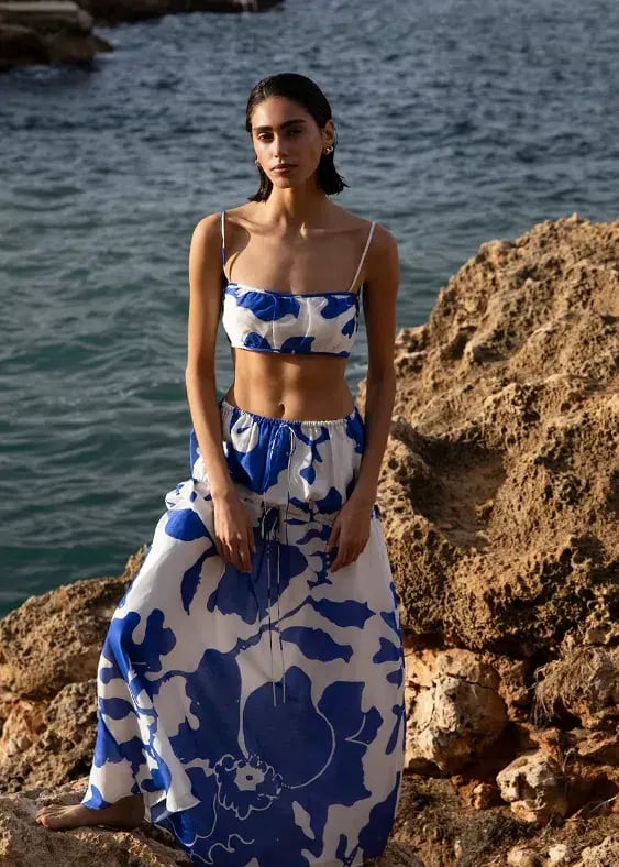 Sir the Label Vivi Crop and Skirt Set Merce Abstract Print Size 6 photo 2