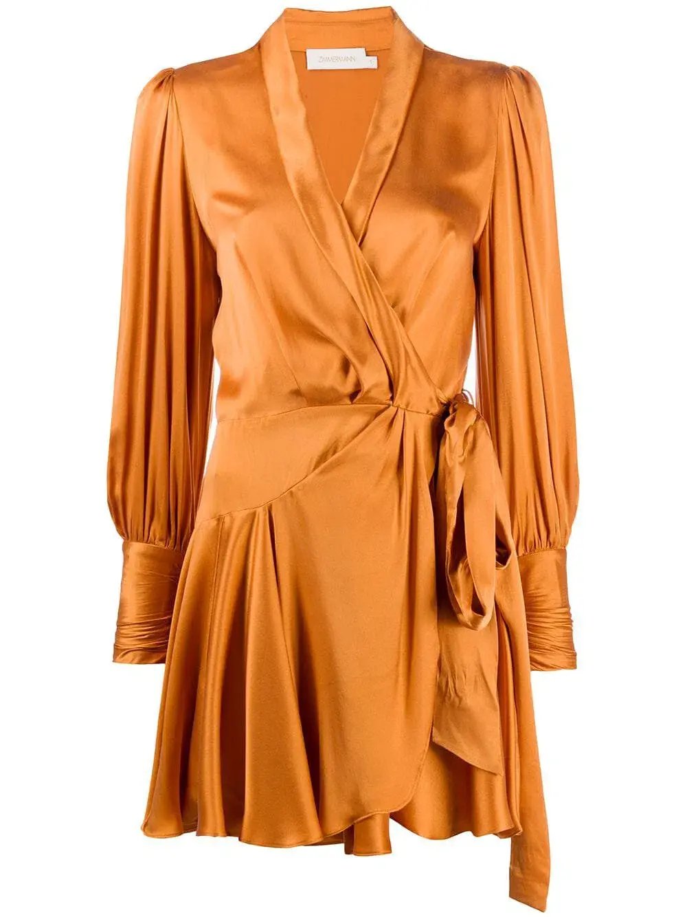 Zimmermann Silk Wrap Mini Dress Orange Mango Size 0P / AU 6 photo 3