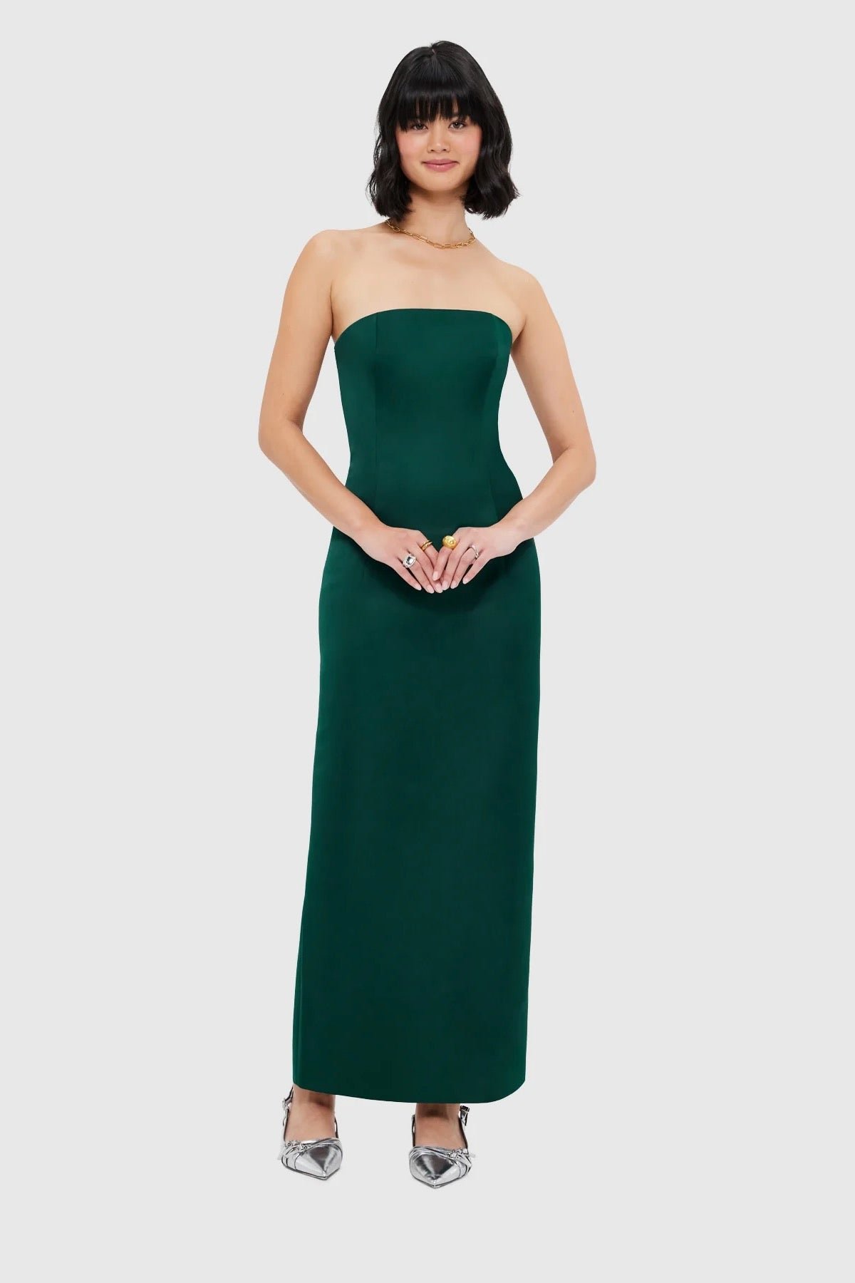 LEO LIN RAYNA BUSTIER MAXI DRESS - EMERALD photo 10