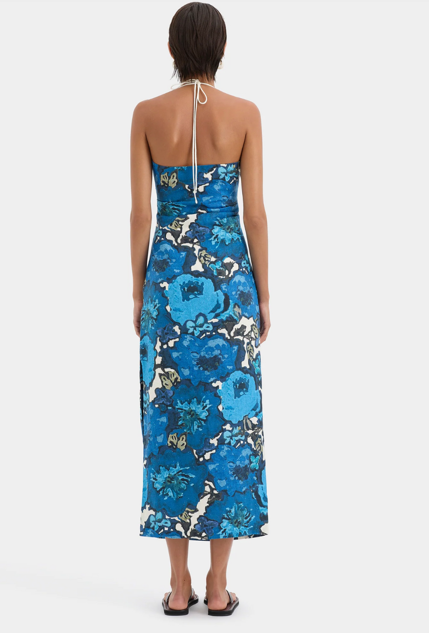 Sir The Label Camellia Midi Dress Blue photo 3