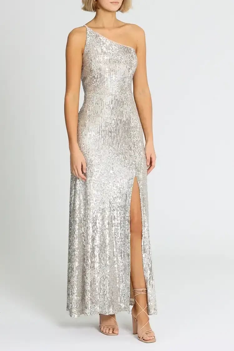 Montique Elle Sequin Mink Gown in Mink Size 10 photo 2