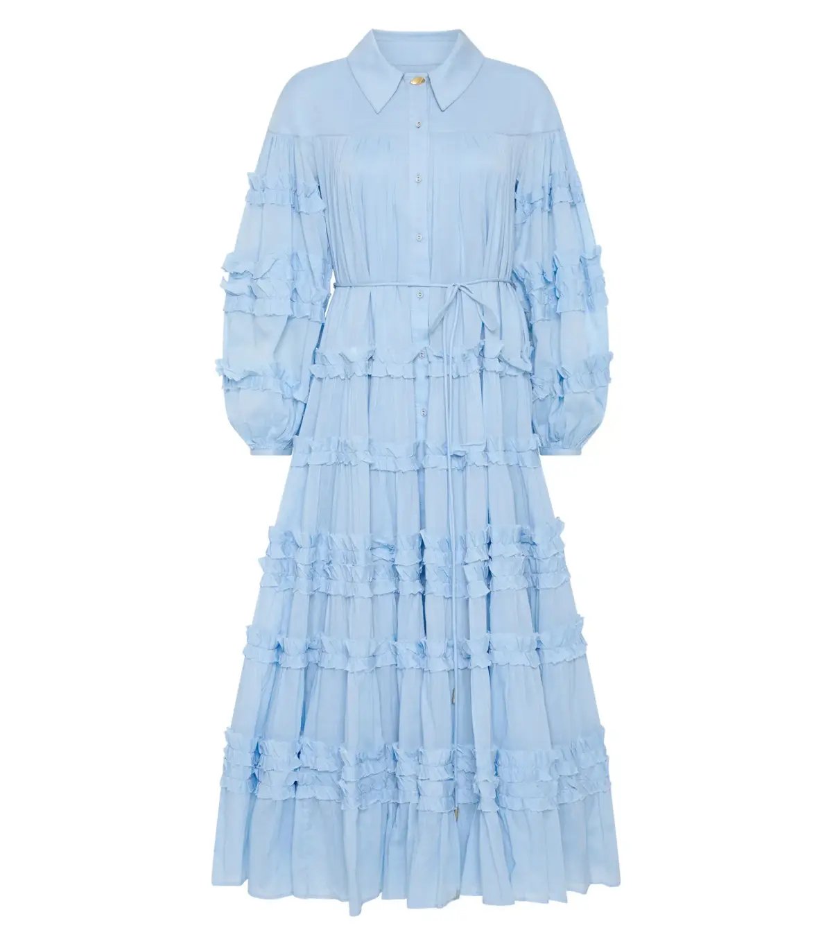 Aje Pastiche Tiered Maxi Dress Powder Blue Size AU 6 photo 5
