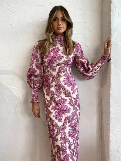 Alemais Isla Midi Dress Magenta Size 8 photo 2