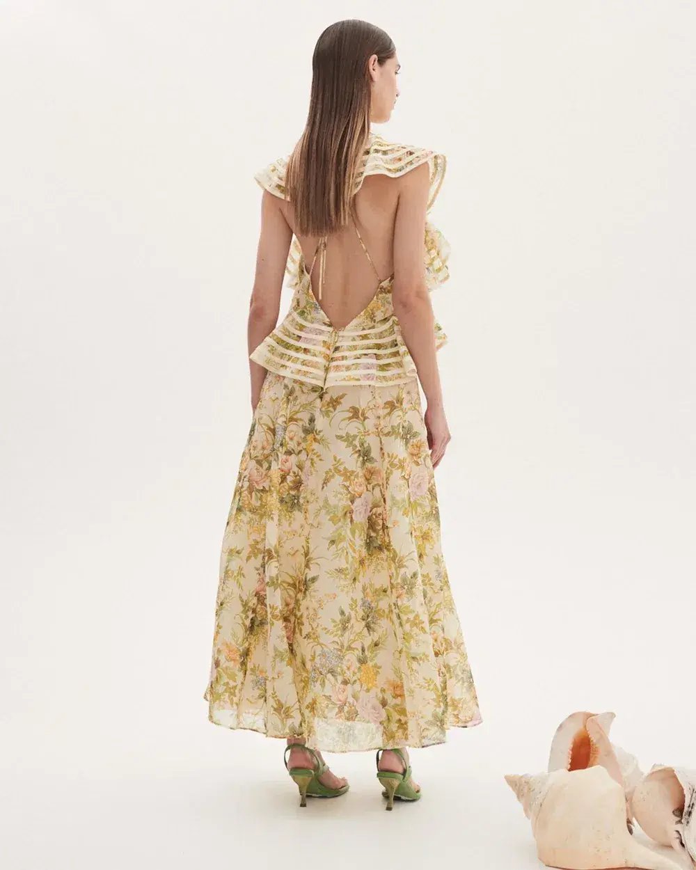 Alemais Eden Flounce Midi Dress Multi Size 8 photo 10