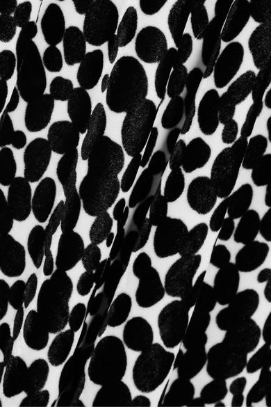 Raquel Diniz - Giovanna printed velvet halterneck gown in Black/white, Size 6 photo 4