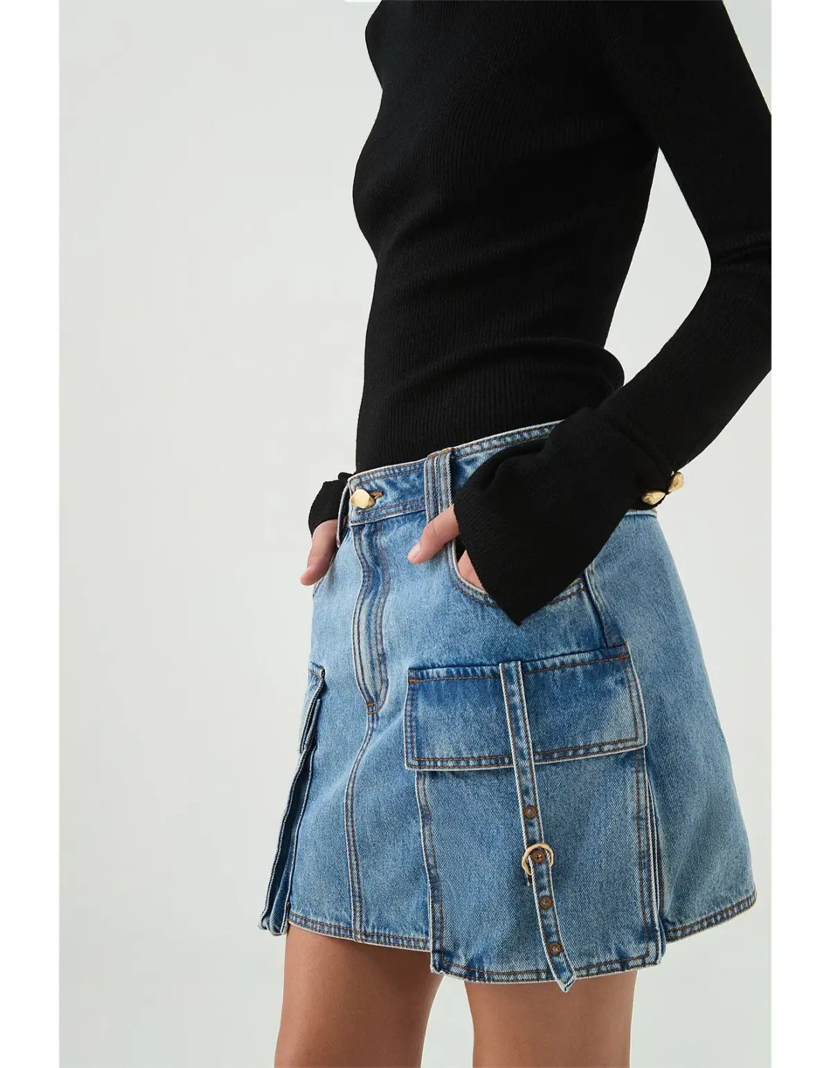 Aje Juno Cargo Micro Mini Skirt Blue Size AU 12 photo 3