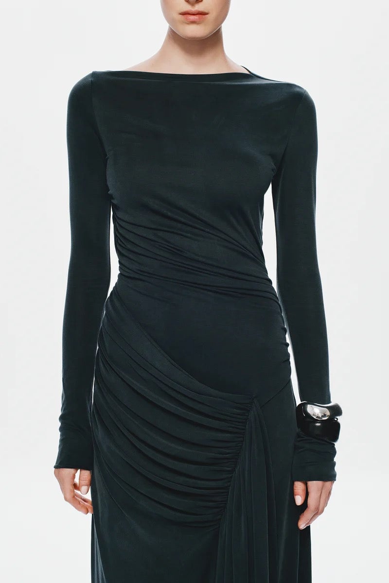 Misha Collection Glacier Long Sleeve Dress - Black photo 2