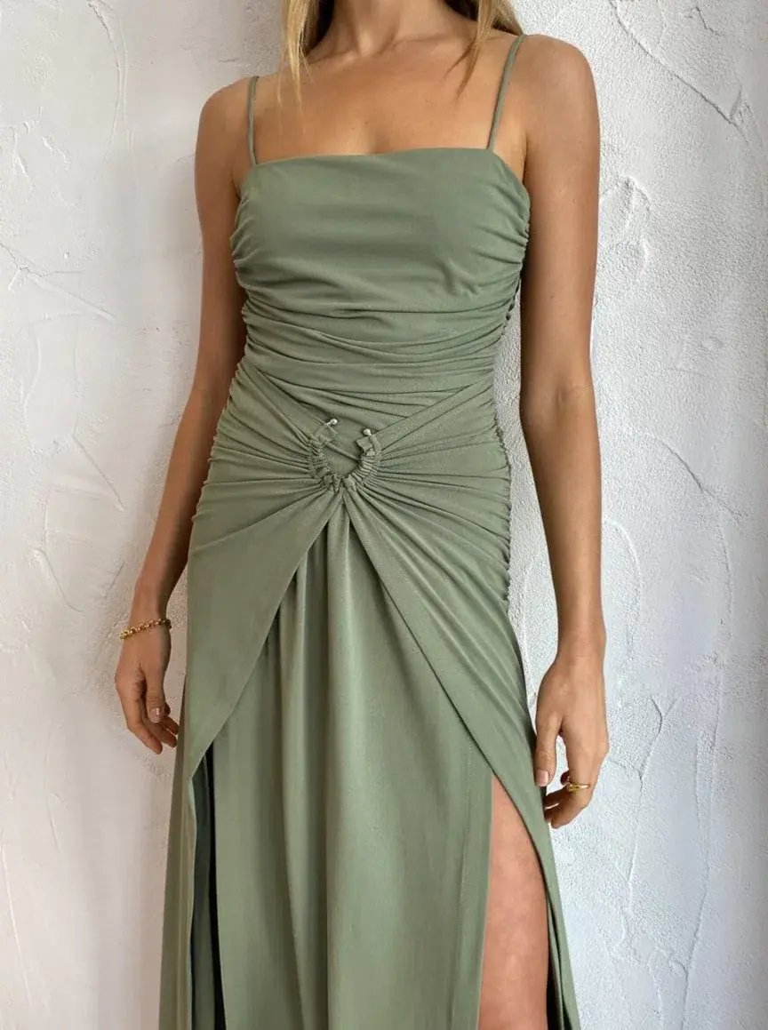 Bec & Bridge Vixen Maxi Dress in Olive Green Size 10 photo 5