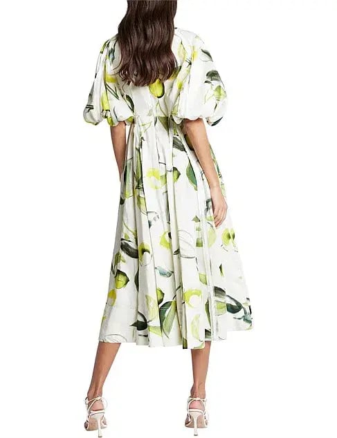 Aje Zest Midi Dress Tropical Lime Size AU 8 photo 2
