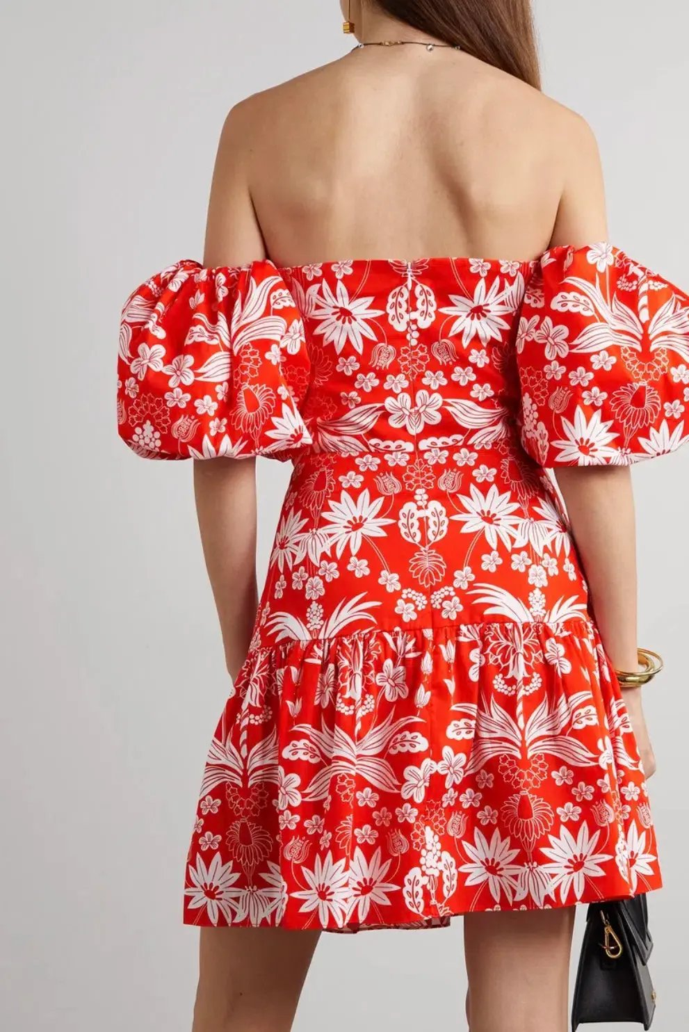 Borgo De Nor Ziggy Off The Shoulder Floral Print Mini Dress Red Size AU 8 photo 2