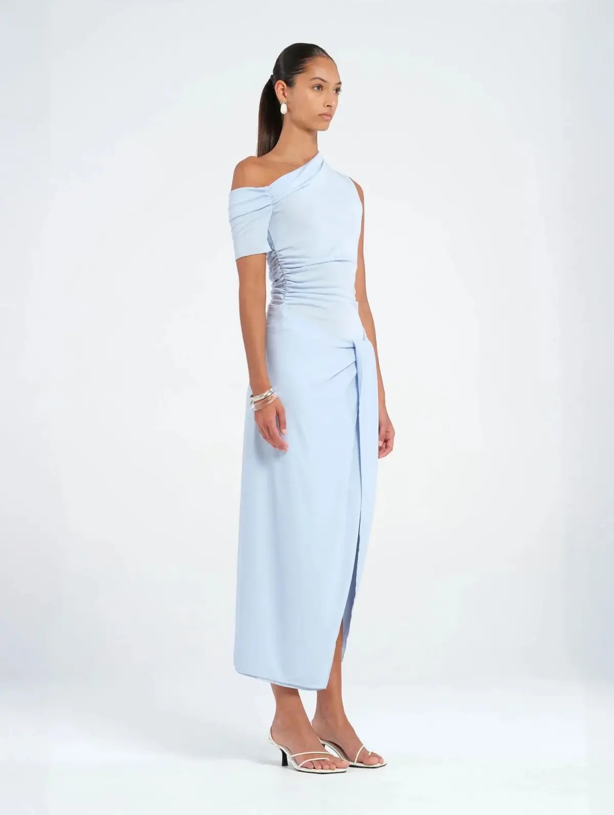 BENNI Cleo One Shoulder Maxi Dress Sky Size AU 8 photo 2