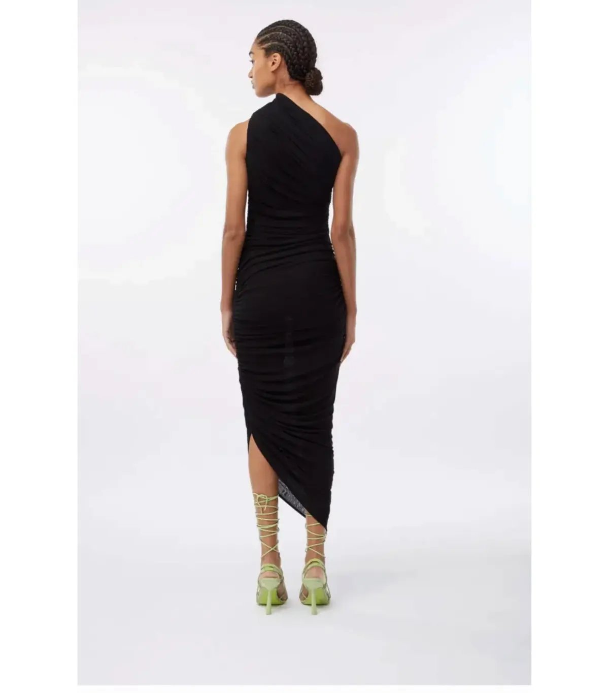Gauge81 Ira One Shoulder Draped Jersey Dress Black Size AU 6 photo 4