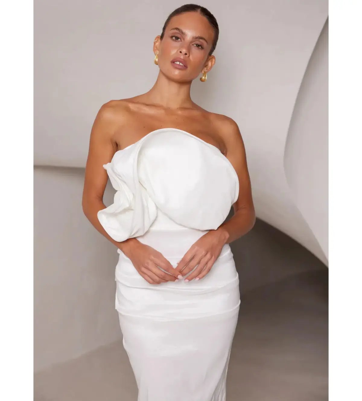 Elle Zeitoune Marley Midi Dress in White Size AU 12 photo 5