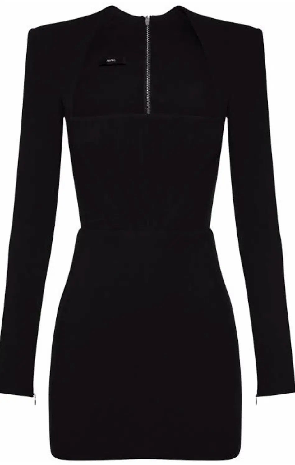 Alex Perry Benison Stretch Crepe Portrait Mini Dress Black Size 10 photo 2