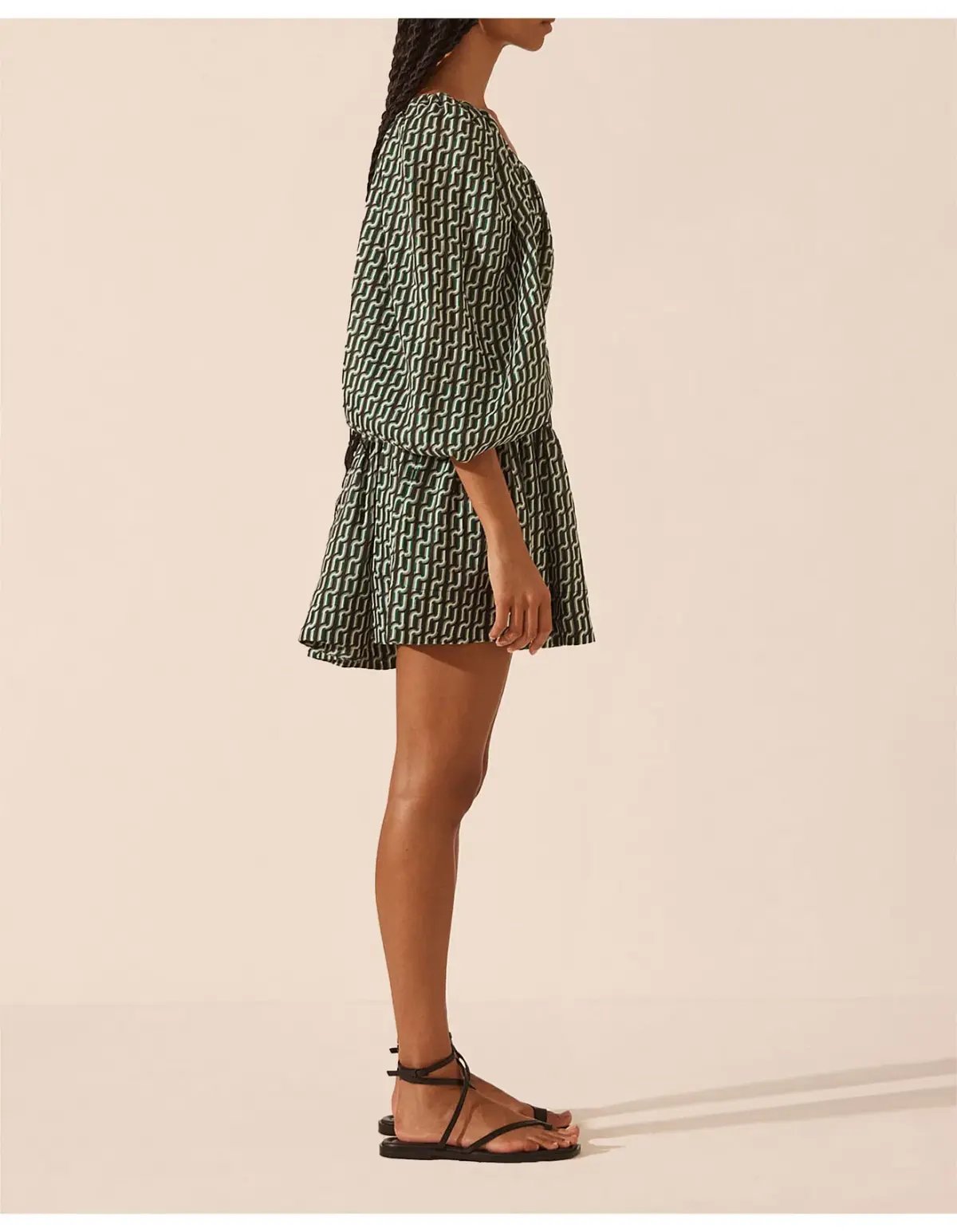 Shona Joy Ida Long Sleeve One Shoulder Tiered Mini Dress Print Size 6 photo 4
