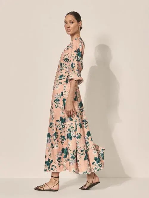 Kivari Jemima Maxi Dress Pink Floral Size 16 photo 2