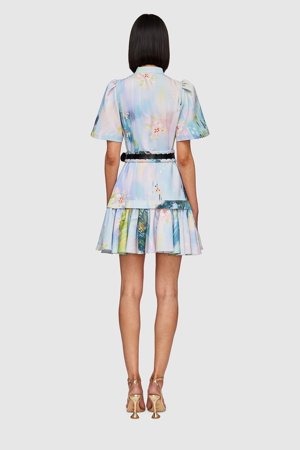 LEO LIN BEATRICE SHORT SLEEVE MINI DRESS - WILLOW PRINT photo 3