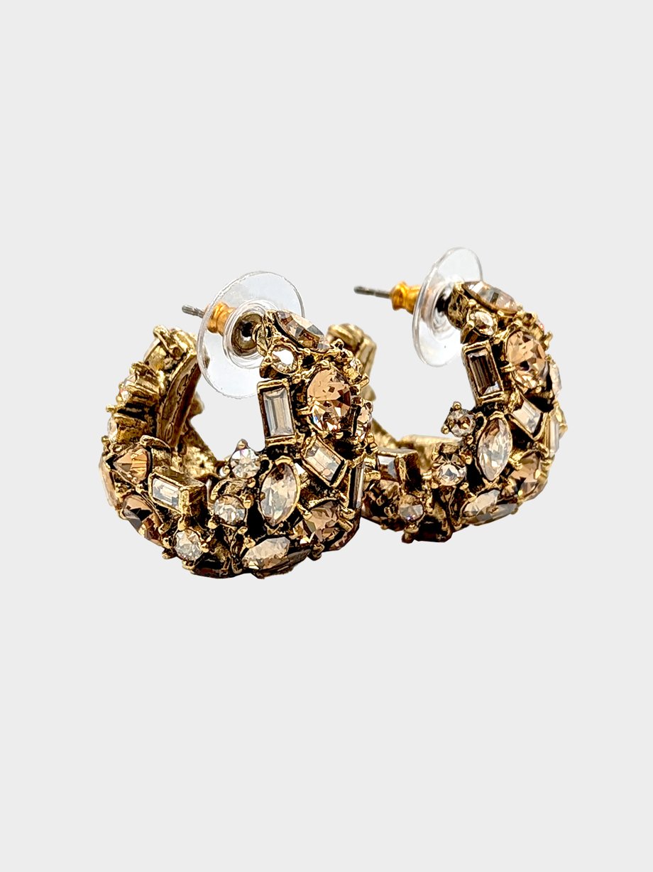 Oscar De La Renta Crystal Cluster Earrings photo 2