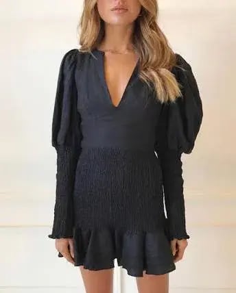 Joslin Studio Morgan Linen Dress Black Size 8 photo 2