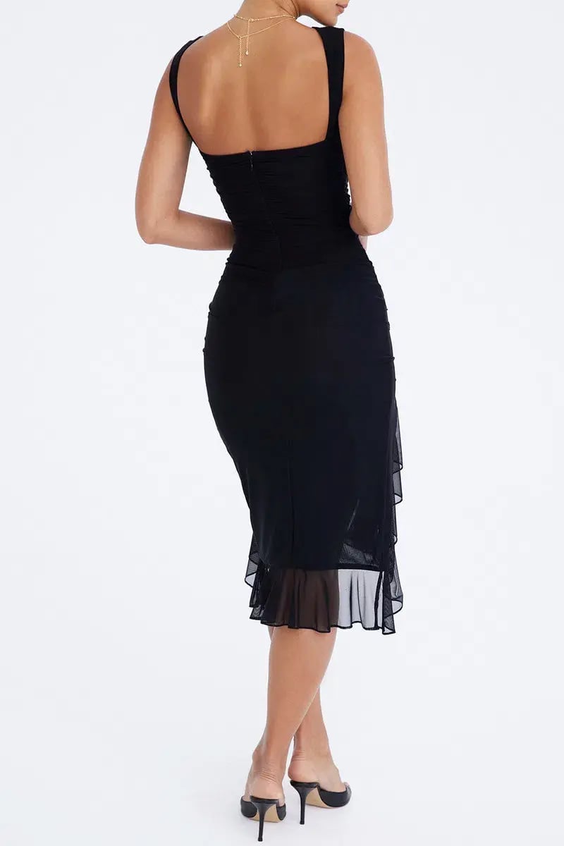 House of CB Mistress Rocks Ruffle Midi Dress Black Size XL / AU 14 photo 4